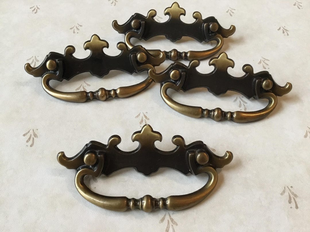 MCM Fixed Bail Cabinet Handles Set of 4 Vintage Brass 1960’s Fixed Bail ...