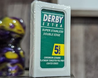 Box of 5 Derby Extra   5pk Super Double Edge Razor Blades DE Turkey