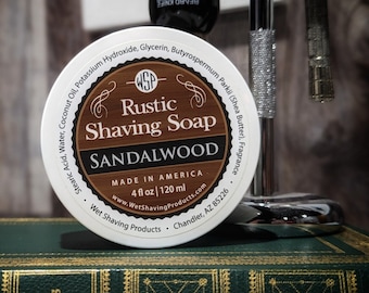 WSP  Sandalwood Rustic Shaving Soap Vegan and All Natural 4.4 oz 125 G