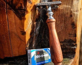 Bubinga wood  Double Edge Safety Razor 10 blades and box included Men's Self Care