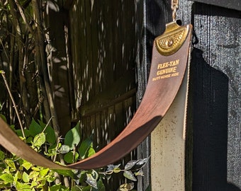 Vintage Leather Razor Strop Flex Tan Horse Hide and Linen