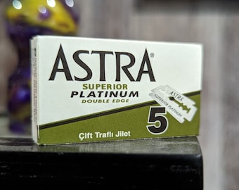 Box of 5  Astra Superior Platinum   5pk Super Platinum Double Edge Razor Blades DE