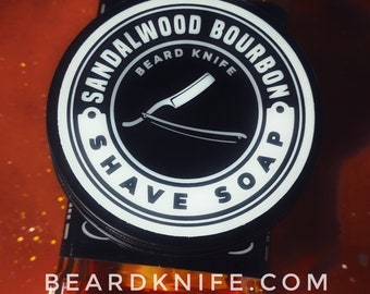 Sandalwood Bourbon Shave Soap handmade Beard Knife gift for him man husband boyfriendSelf Care