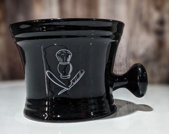 Black Porcelain Shaving mug cup new ergonomic wet shave