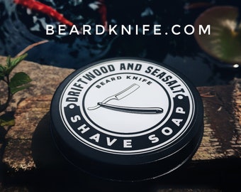 Driftwood & Sea salt Beard Knife Shave Soap husband boyfriend father for himSelf Care