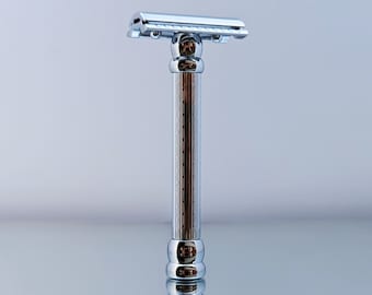 Merkur 47c Double Edge Safety Razor, Straight Cut, Double Chrome Machined DE