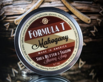 WSP  Formula T  Mahogany tallow Soap Shaving Soap 4.7 oz