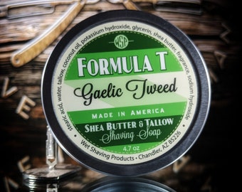 WSP  Formula T  Gaelic Tweed tallow Soap Shaving Soap 4.7 oz