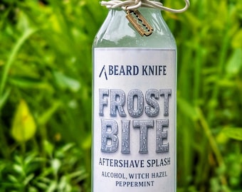 Natural Aftershave men&#39;s Peppermint Witch hazel Beard Knife Glass BottleMen&#39;s Self Care