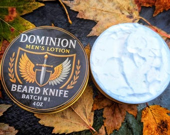 Men's lotion Dominion by BeardKnife  Winter Skin Care (4oz)