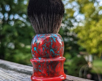 US Made 24 mm Knot Red seafoam green Shaving Brush Synthetic