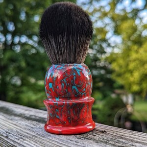 US Made 24 mm Knot Red seafoam green Shaving Brush Synthetic