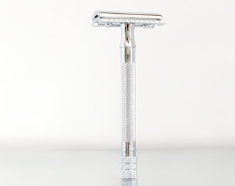 Merkur 25c Double Edge Safety Razor, Straight Cut, Double Chrome Machined DE Closed Comb*