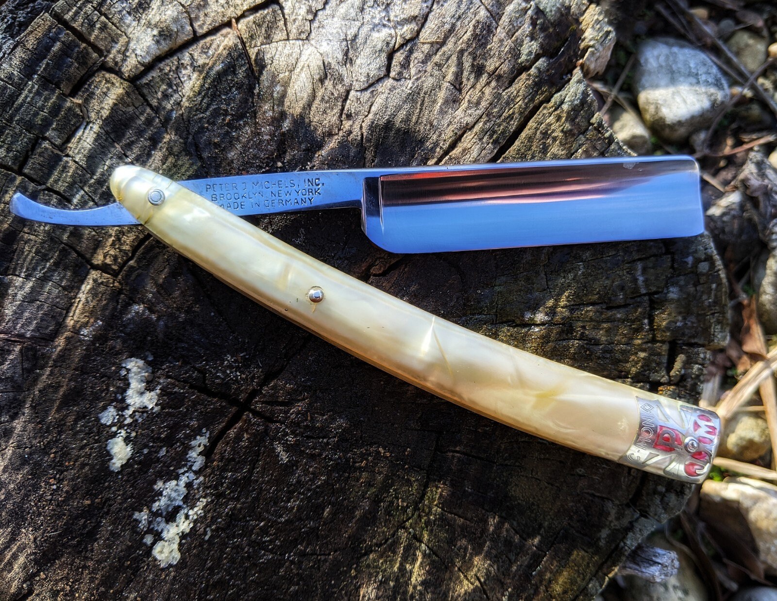 Vintage Straight Razor CMON STAINLESS Peter J Michels Brooklyn NY