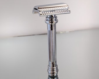 Merkur 39c Double Edge Safety Razor, Straight Cut, Extra Long Stainless Steel Handle