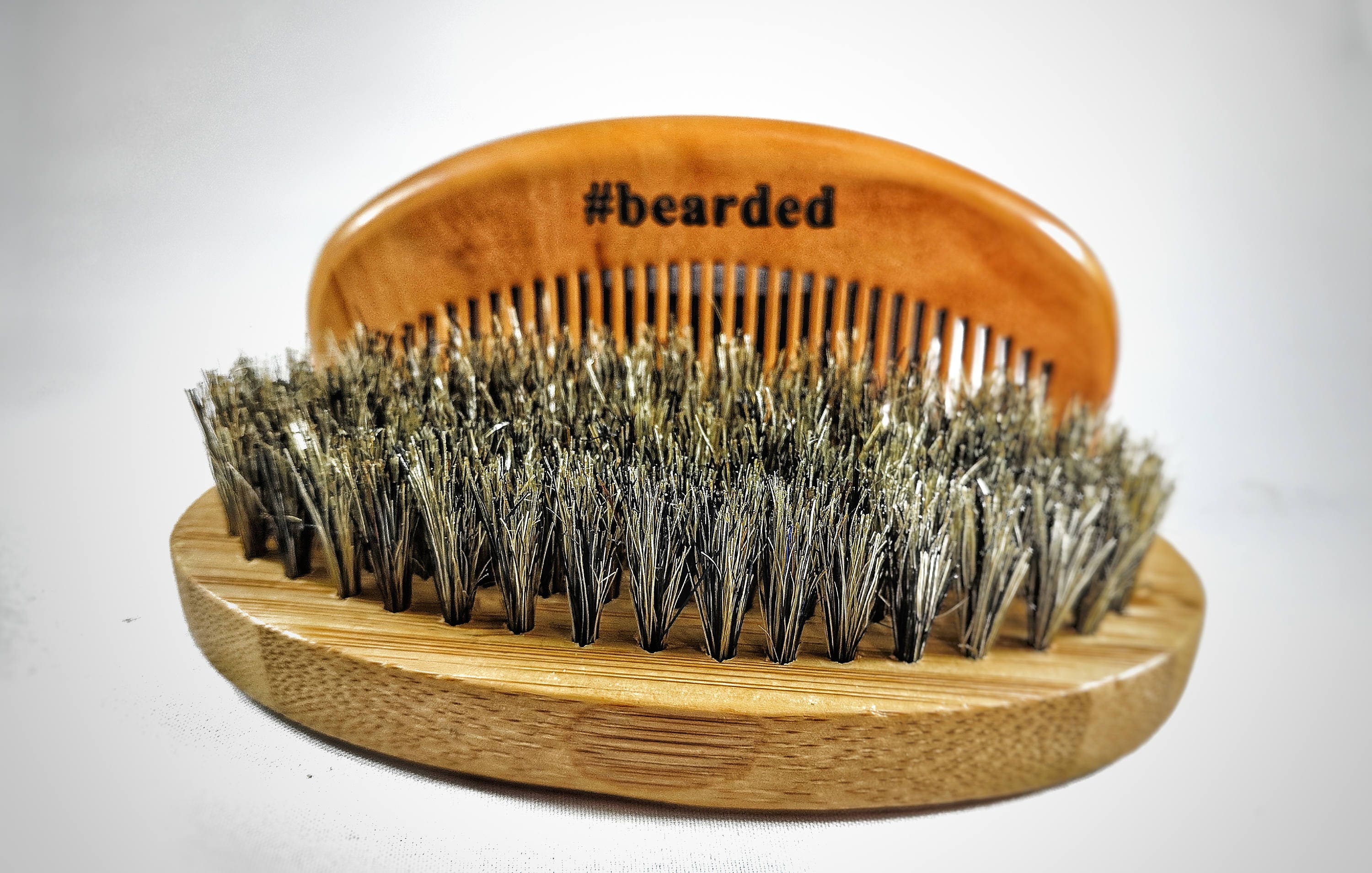 Hand carved Bamboo Round Wood Brush Badger Hair Shaving Brush with