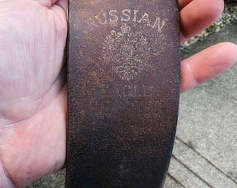 Russia Eagle Russian Shell Strop Leather and Linen Barber excellent