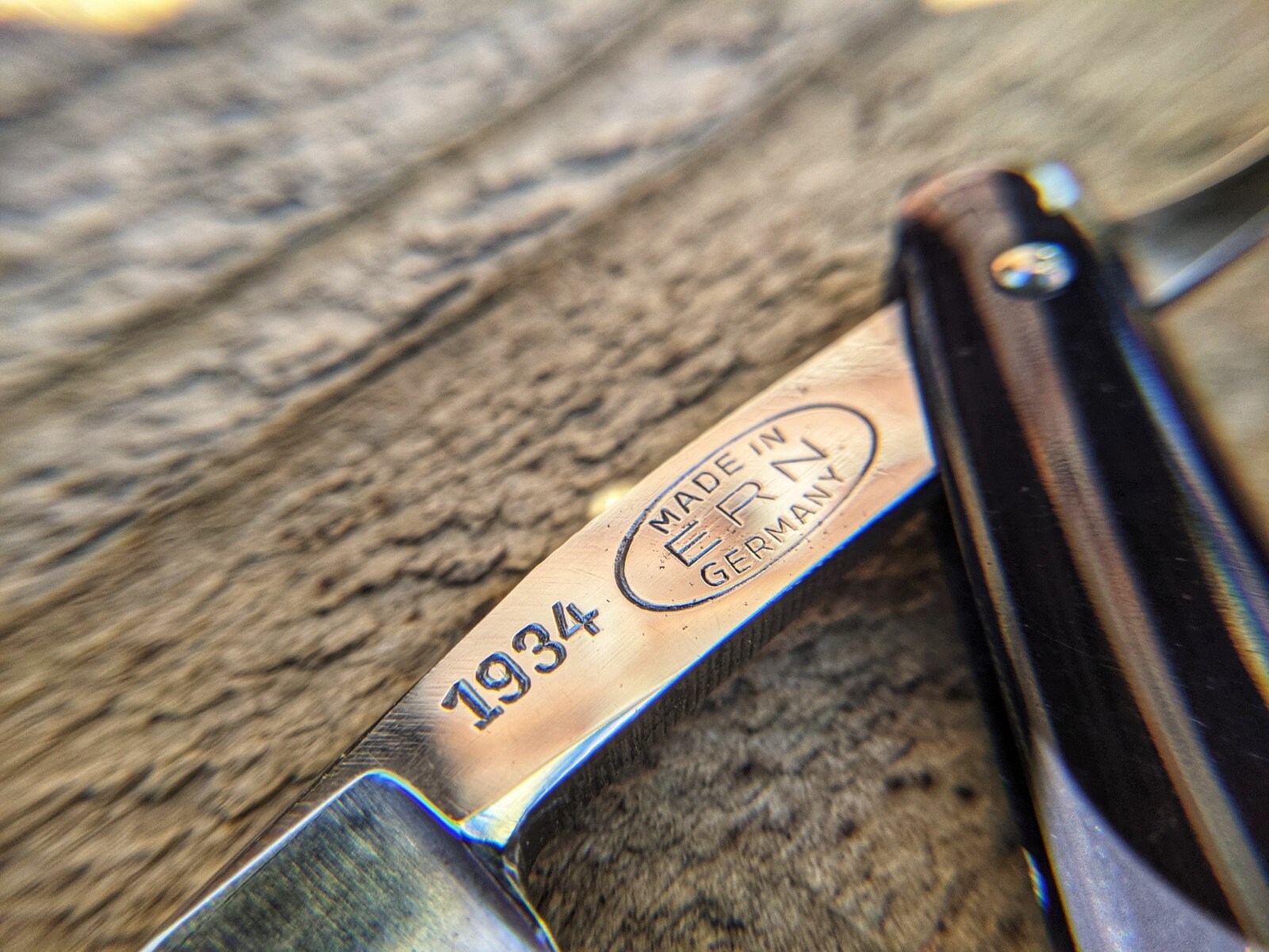 Electric 1934 Straight Razor ERN Wald Solingen Steel Germany ERN1