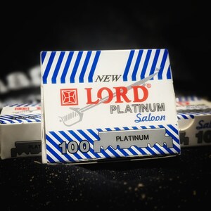 Box of 100 Lord Platinum  razor blades for Shavettes Barber razors Self care