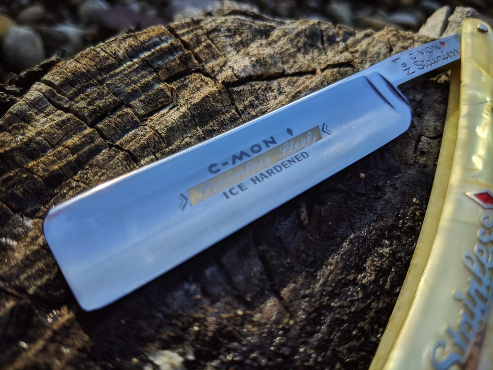 Vintage Straight Razor CMON STAINLESS Peter J Michels Brooklyn NY