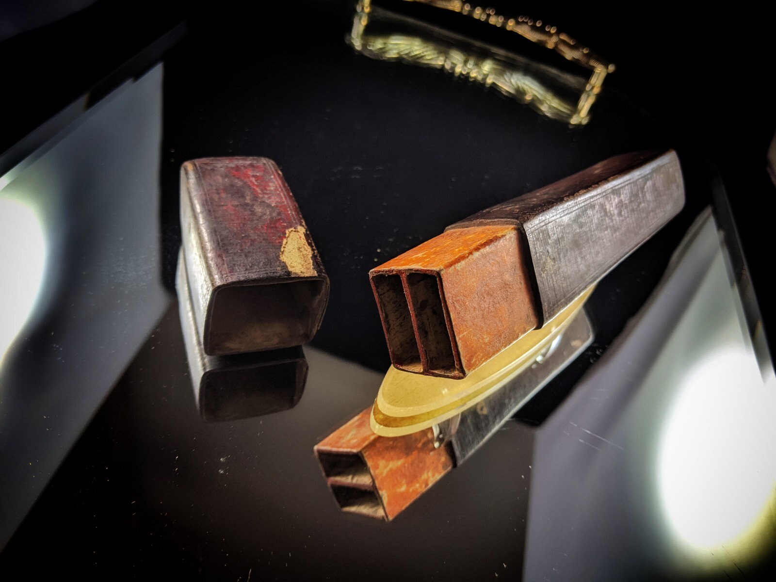 Rare DOUBLE razor Case Vintage Straight Razor case