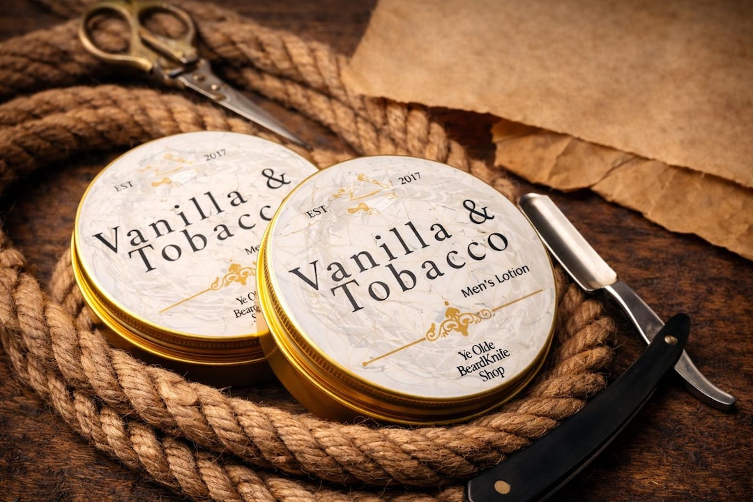 tobacco skin care Vanilla Tobacco Men's Lotion: Bay Leaf Oil, Winter Skin Care (4oz)