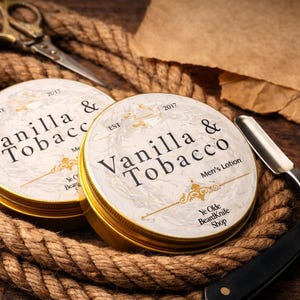 tobacco vanilla lotion Vanilla Tobacco Men's Lotion: Bay Leaf Oil, Winter Skin Care (4oz)