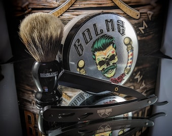 Mens Bathroom Starter Pack. Razor,  Shave Soap,  badger Brush, Murphy & McNeil Barbershop  De Los Muertos 2