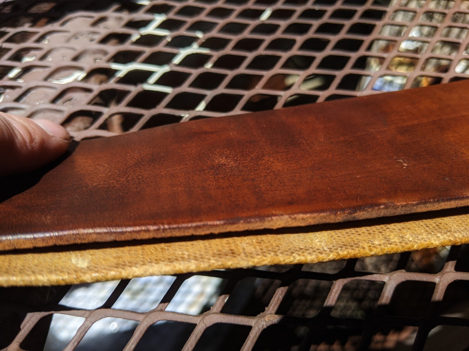 Vintage Custom USA Made Leather and Linen Maroon Strop