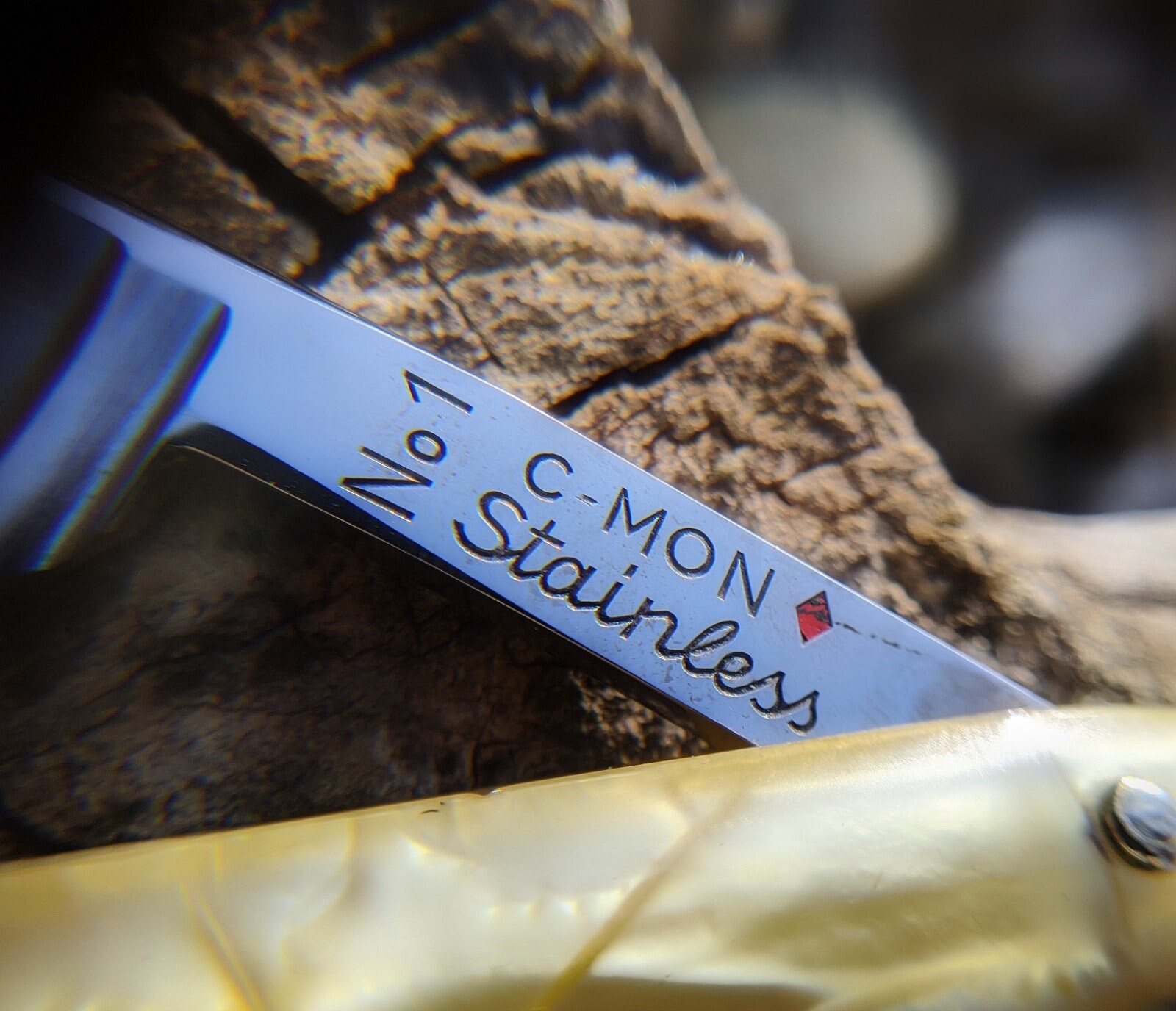 Vintage Straight Razor CMON STAINLESS Peter J Michels Brooklyn NY