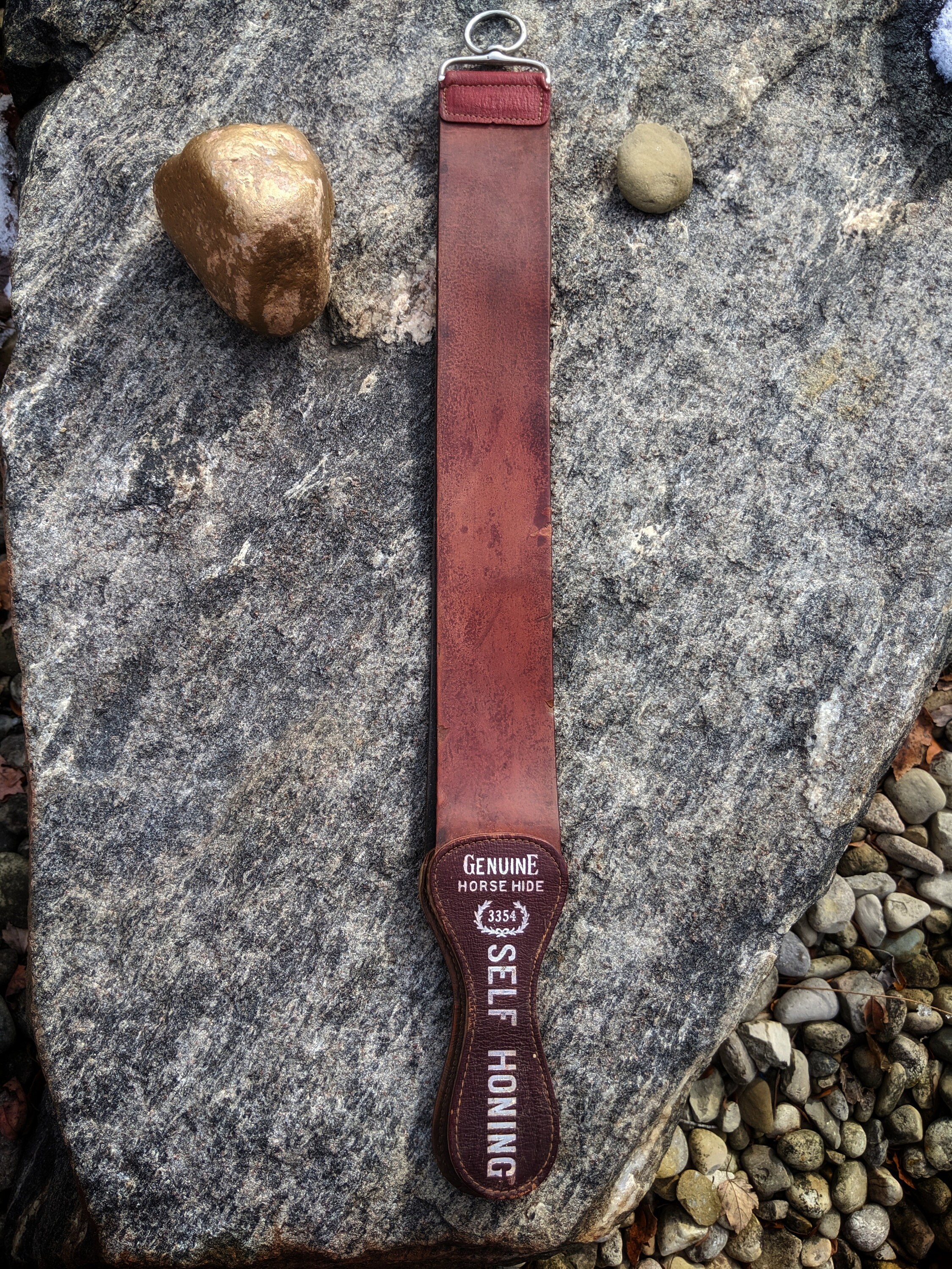 Vintage Self Honing Razor StropGenuine Horse HideNo. 3354
