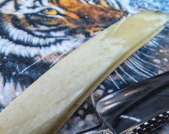 custom  Vintage Omor 1400 Solingen  Made In Germany Straight Razor worked spine custom horn scales