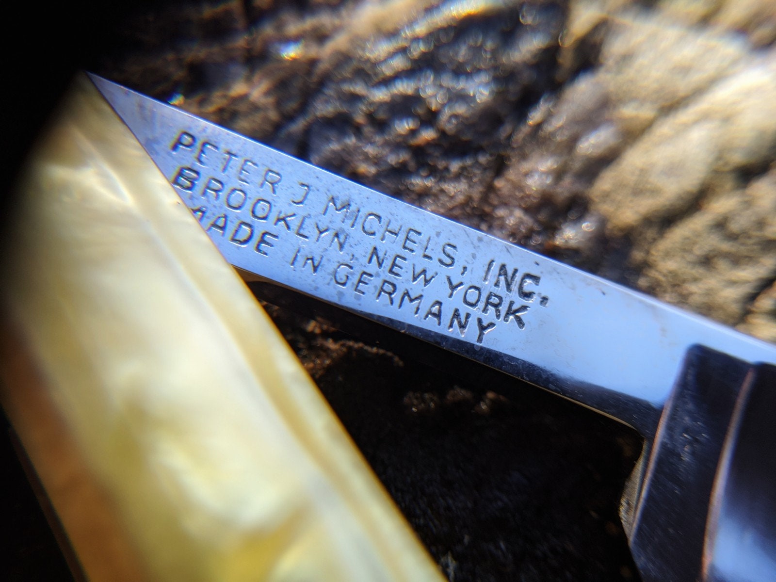 Vintage Straight Razor CMON STAINLESS Peter J Michels Brooklyn NY