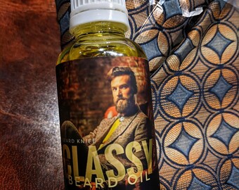 CLASSY Echo  Beard Oil Beard Knife 1oz  (Get a custom label with your photo)Self Care