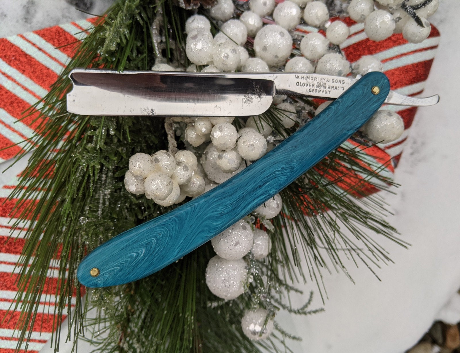 Morley Clover brand Custom Straight Razor G10 scales Clean Shave Ready ...