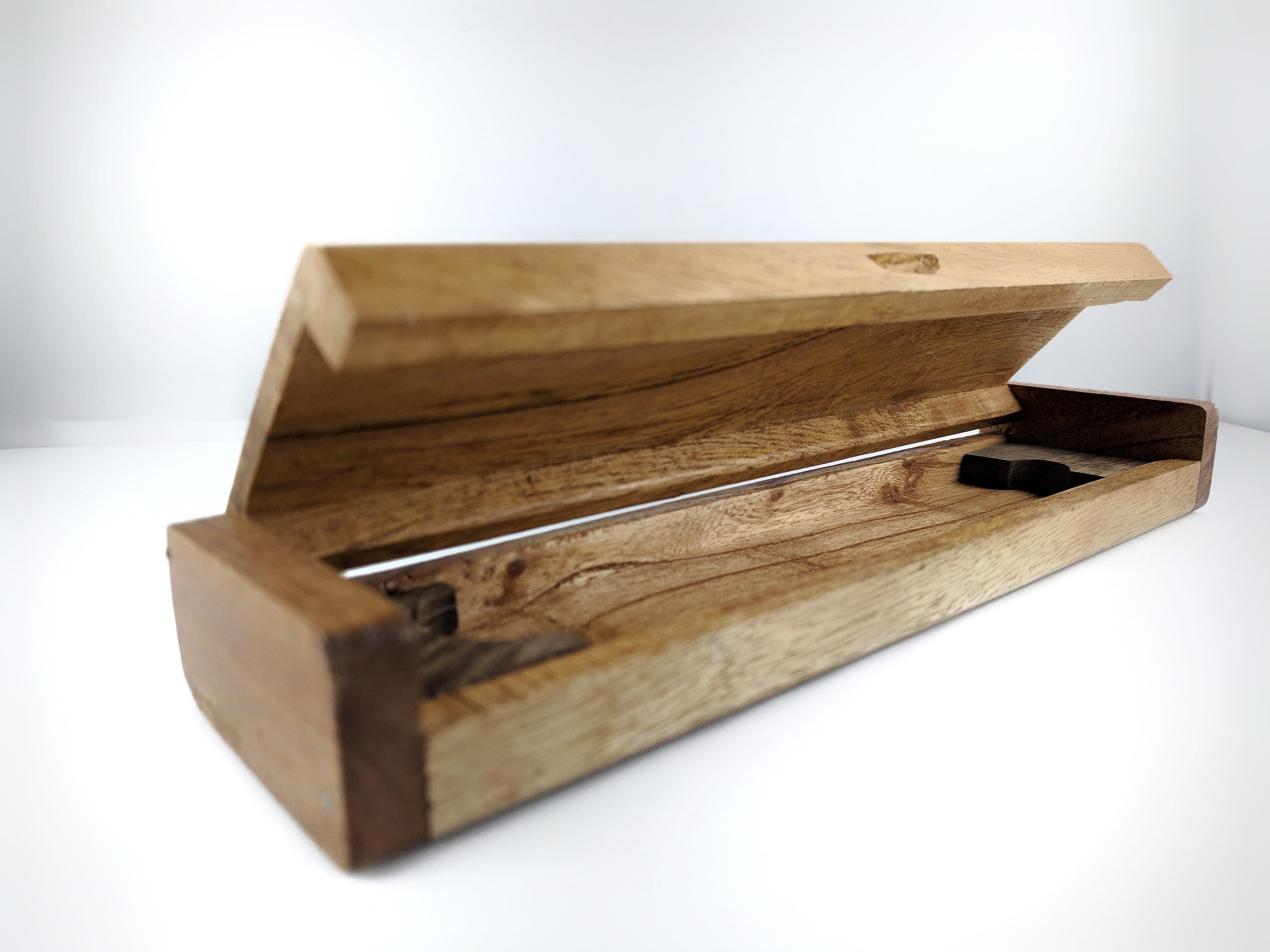 Hand Carved wood Straight razor case. (Last One)Self Care