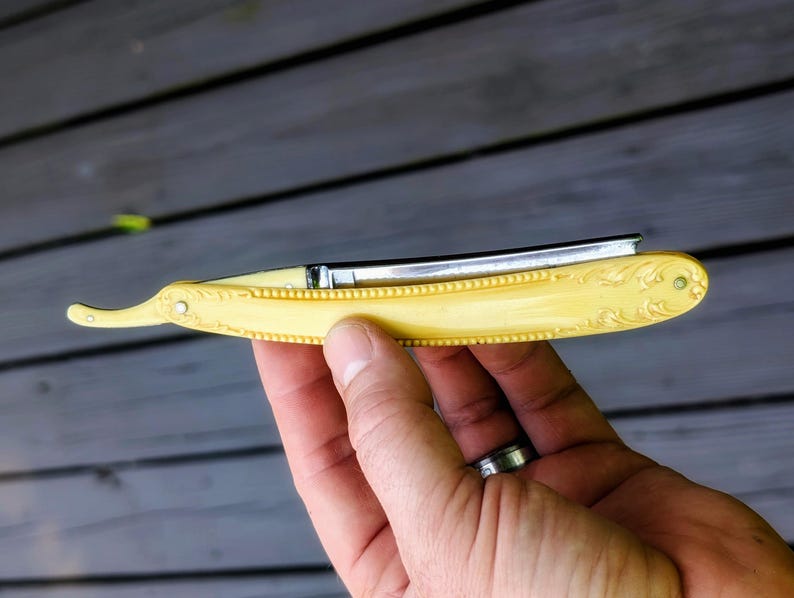 Antique Ornate Victorian Straight Razor Clear Cut W/ Diamond Logo - Etsy