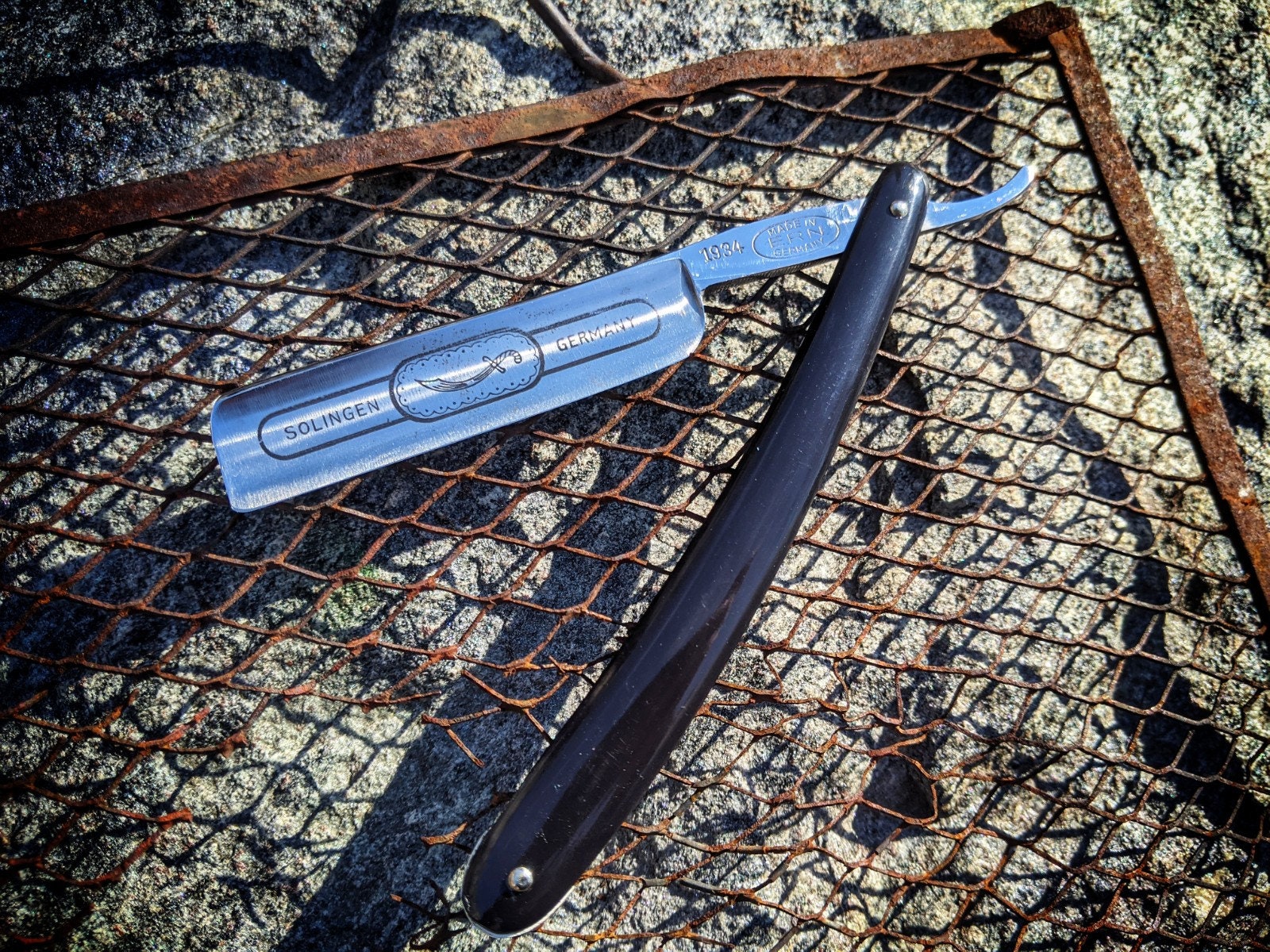 Electric 1934 Straight Razor ERN Wald Solingen Steel Germany ERN1