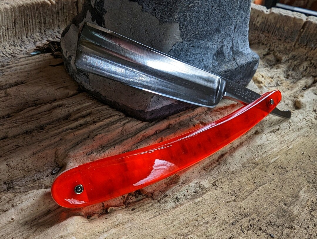 Vintage F Franz M F I Straight Razor Boston Massachusetts Orange - Etsy