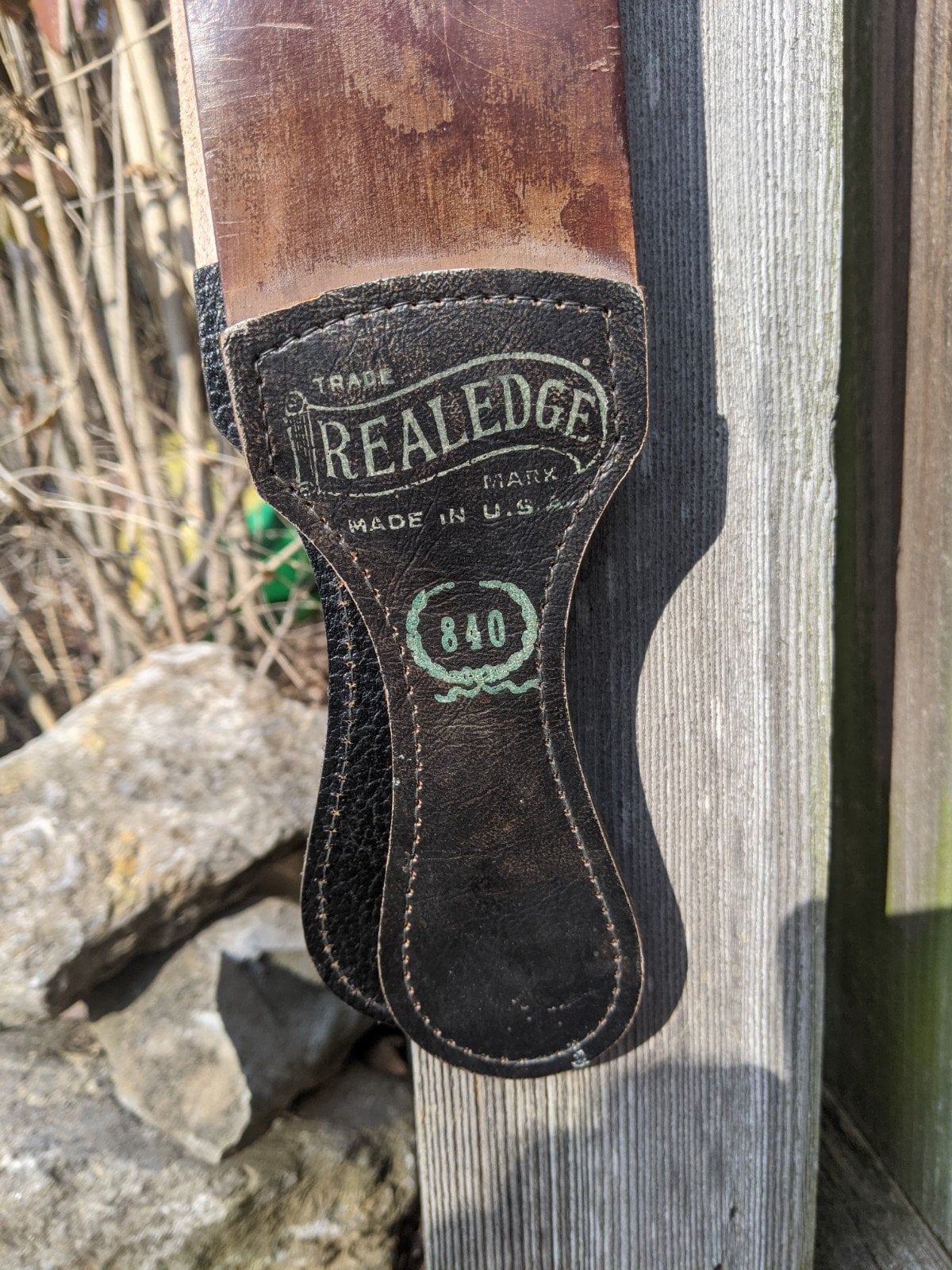 Vintage Leather Strop 2 sided RealEdge 840 leather and linen