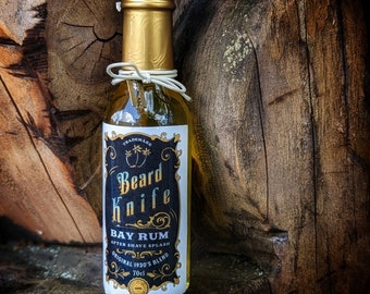 Bay Rum 1930's Blend  Aftershave men's  Beard Knife Glass Bottle Men's Self Care