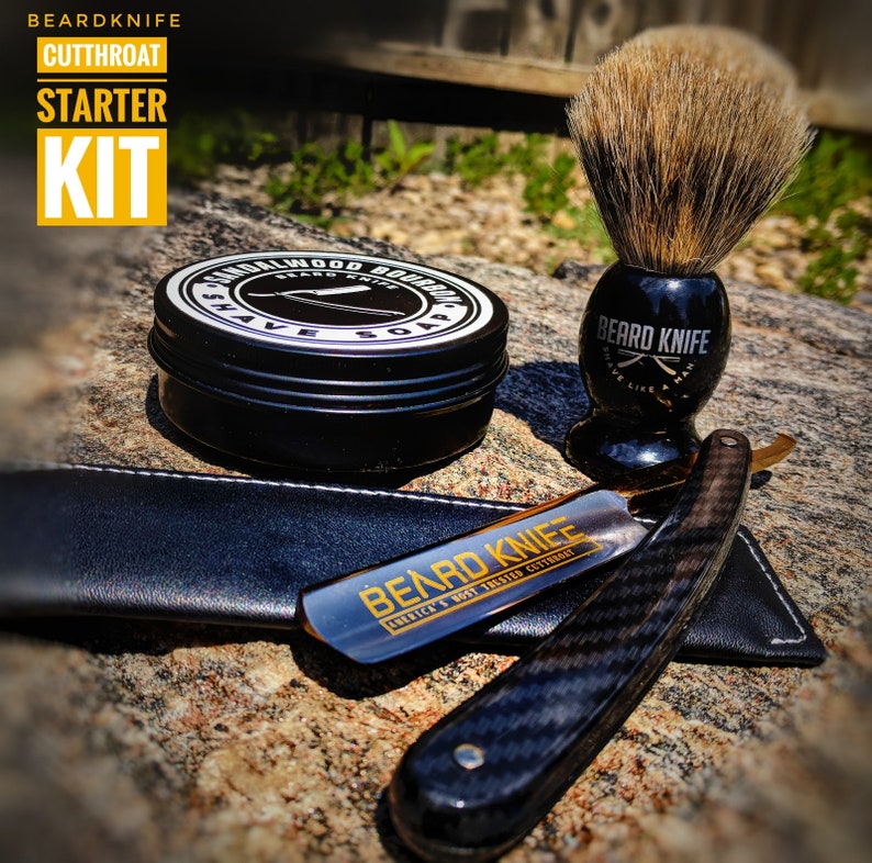 Straight Razor Wet Shave Starter Kit Soap Razor & Badger Etsy
