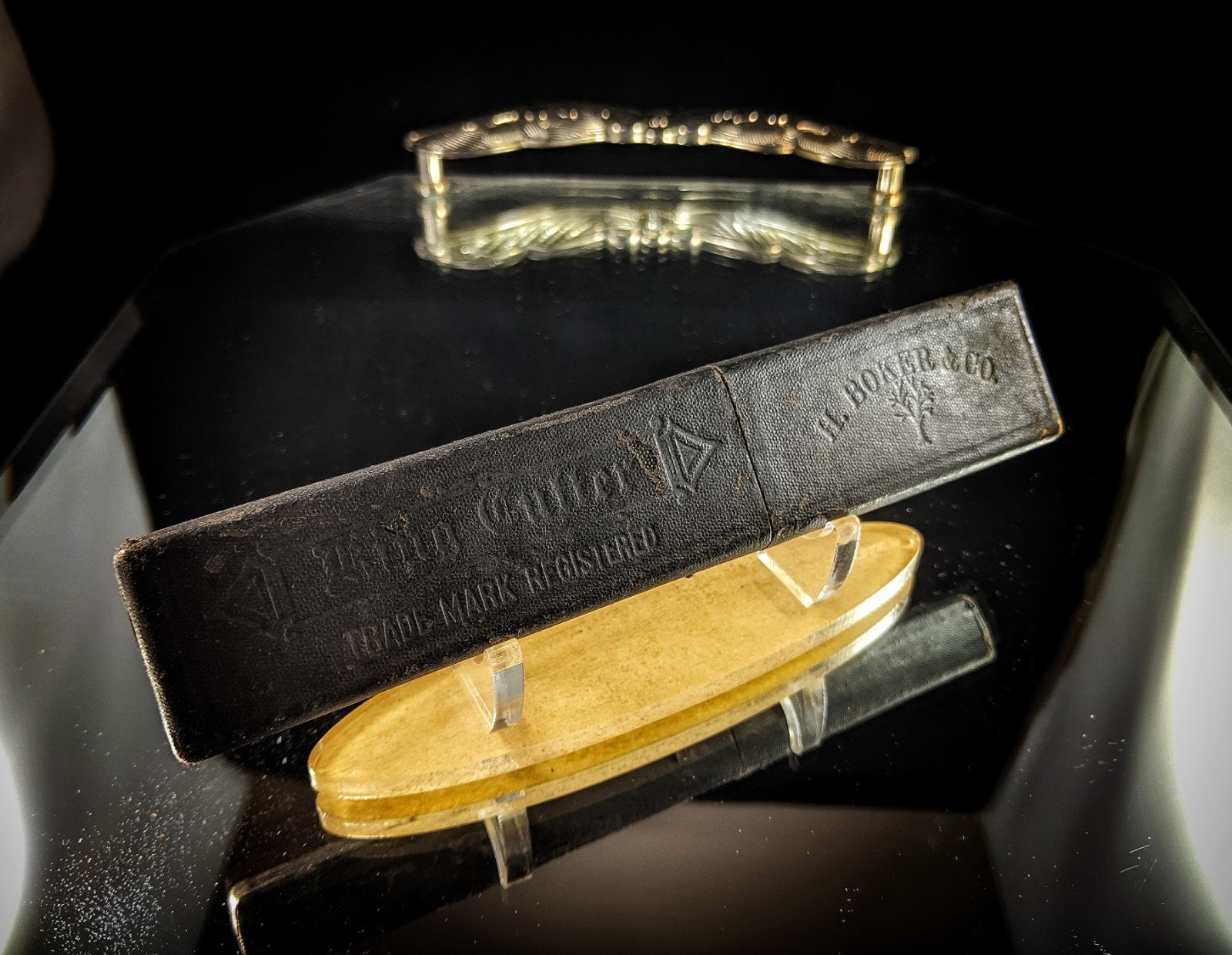 king cutter boker Case Vintage Straight Razor case