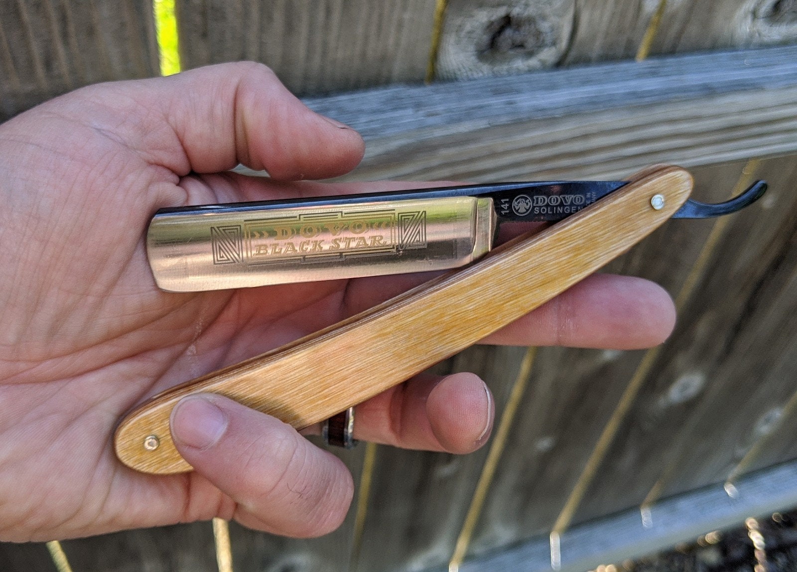 Dovo Black Star 141 Straight Razor Pakkawood Handle 5/8'' Shave Ready
