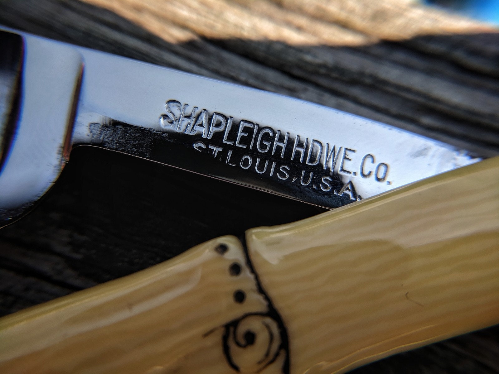 Shapleigh Hardware Co Straight Razor St. Louis 5/8 fancy