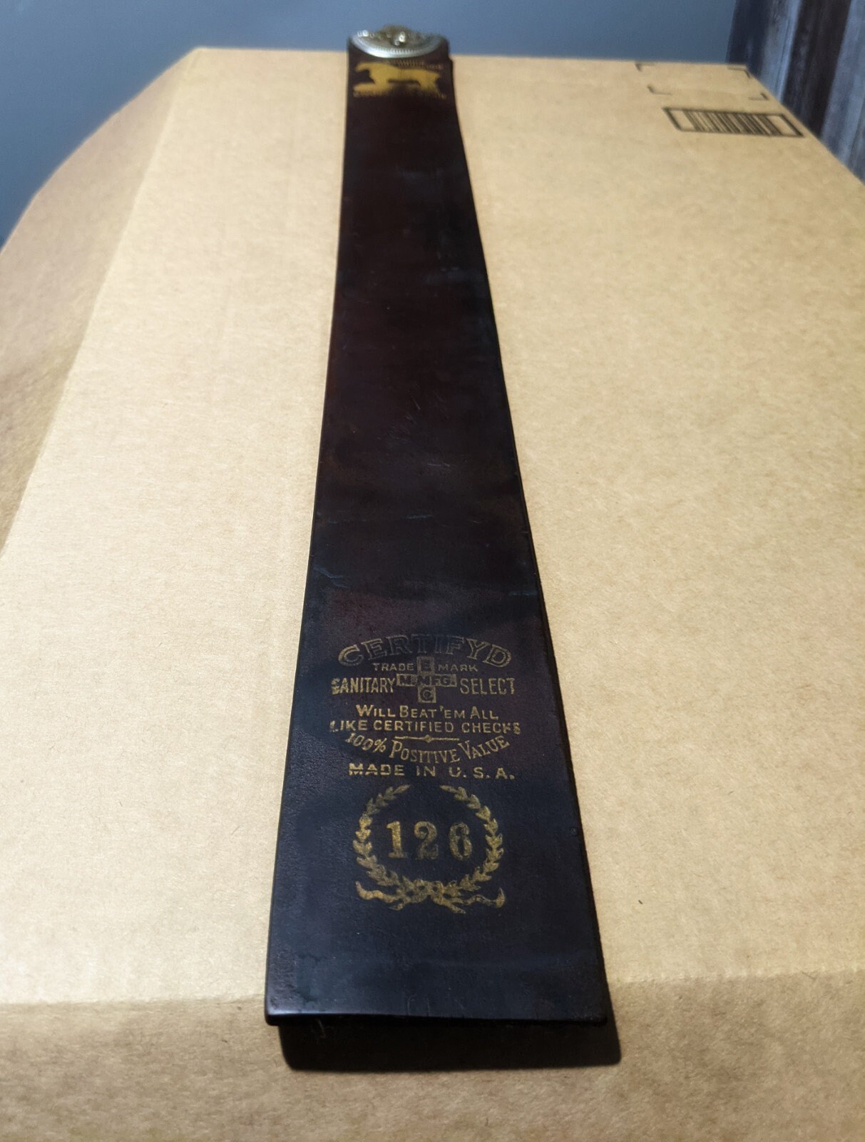 Vintage Clydesdale Shell Certifyd 126 Barber Shop Leather Strop