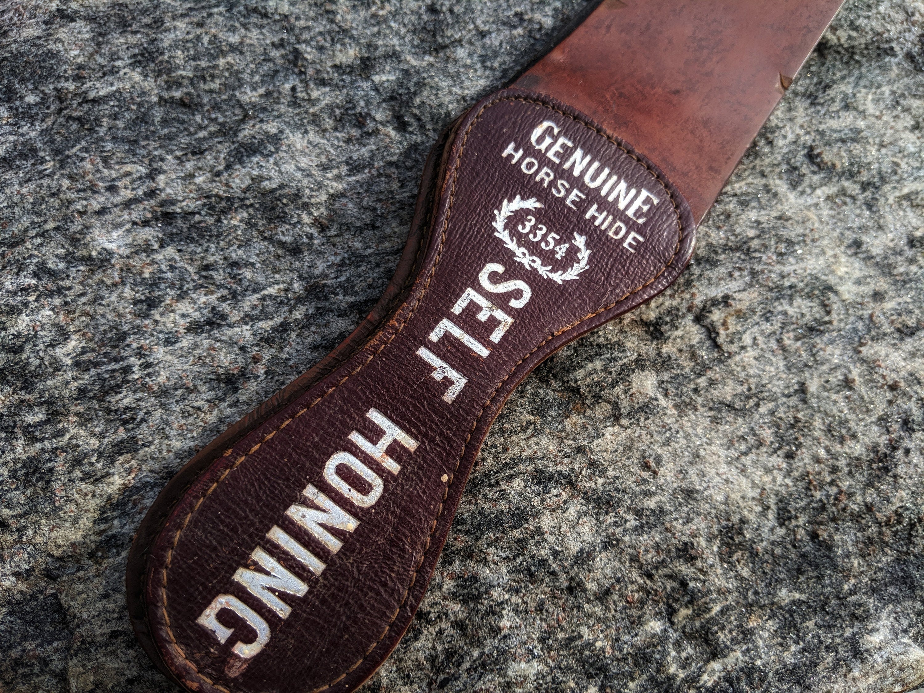 Vintage Self Honing Razor StropGenuine Horse HideNo. 3354