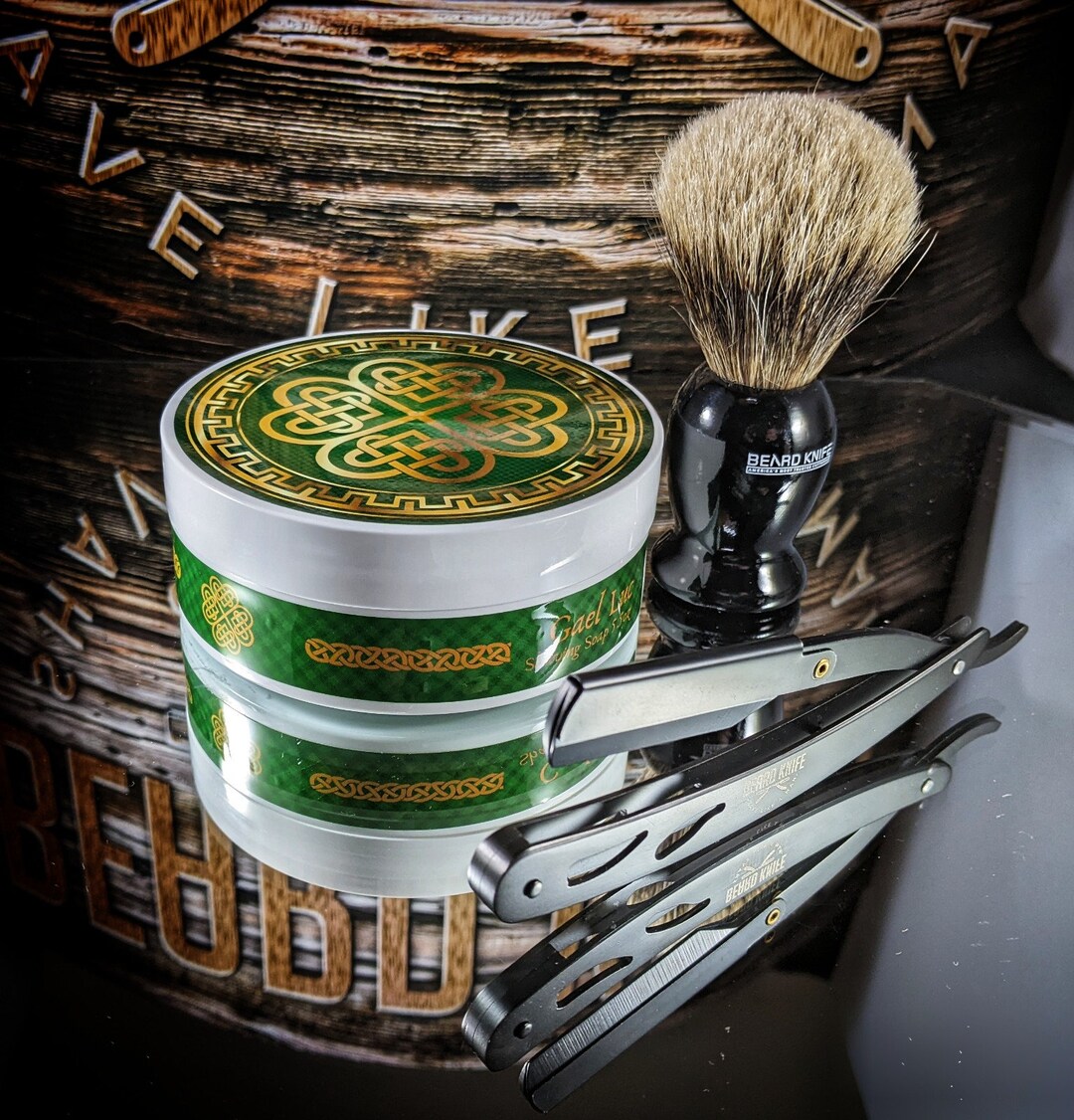 Mens Shave Set: Gael Luc Barbershop Soap, Badger Brush, Razor Gift - Etsy