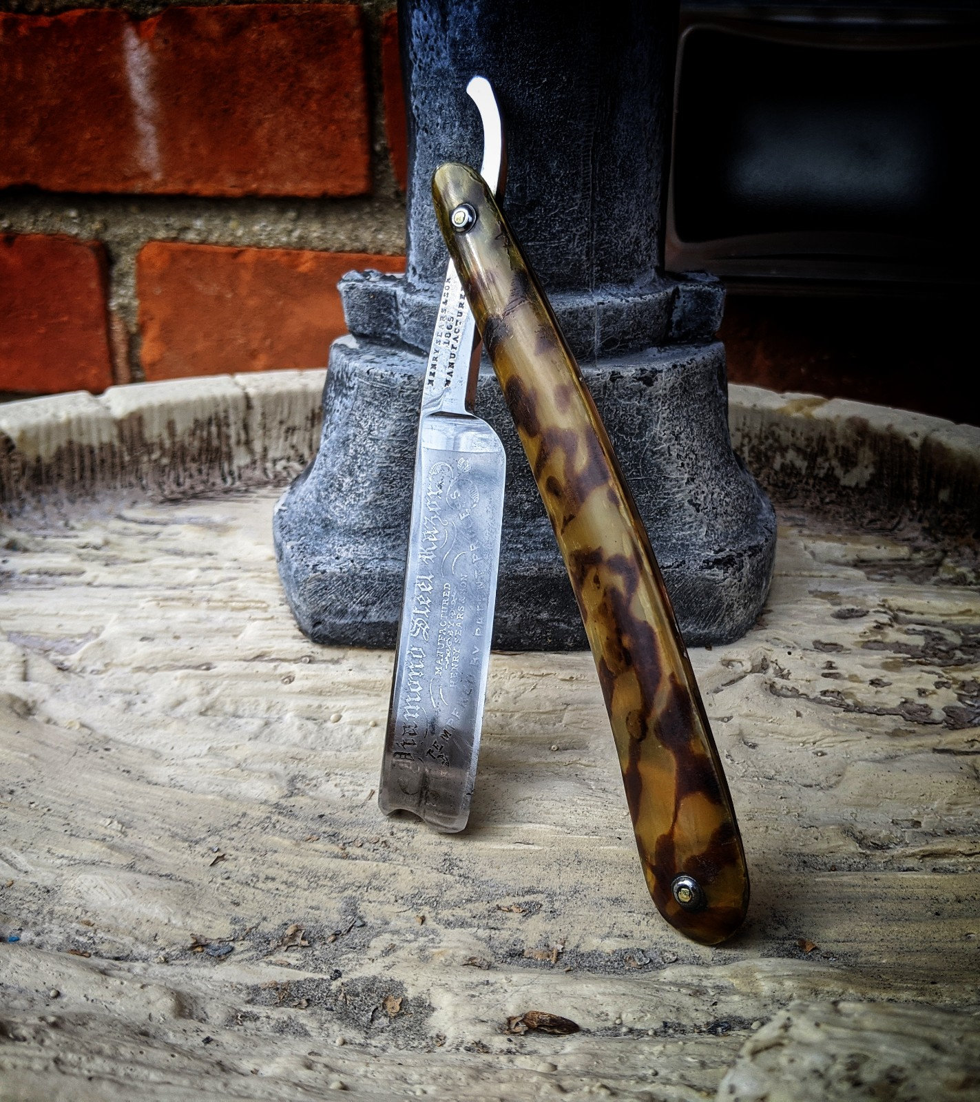 Rare Antique henry sears & son Diamond Steel straight razor shave ready