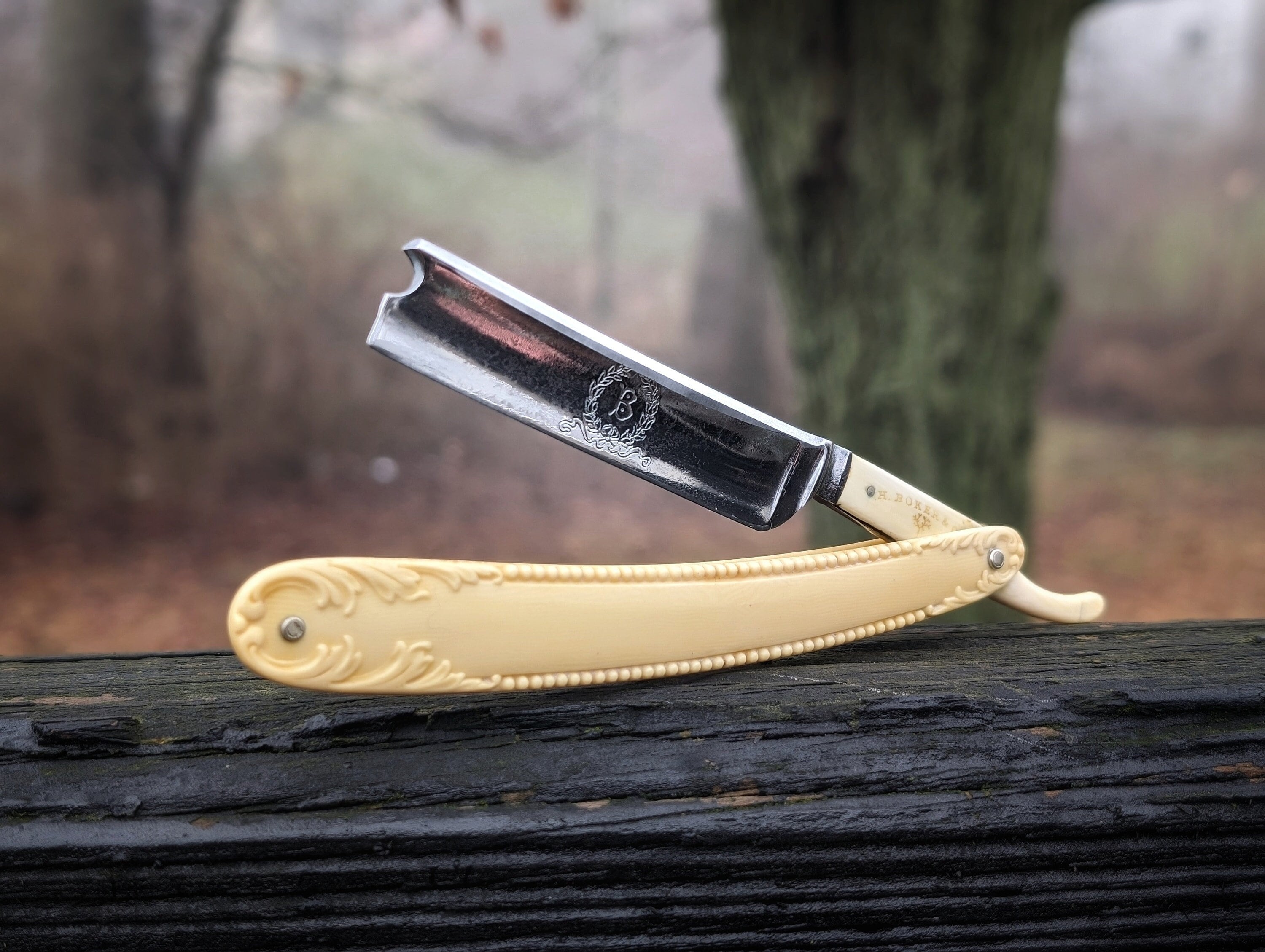 Bohemian Razor Antique Ornate Victorian Boker Straight Razor shave ready